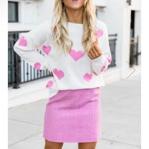 Pink lily tweed skirt new size small